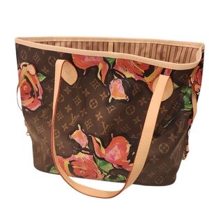 Luxury Floral Tote Bag in Brown and Pink